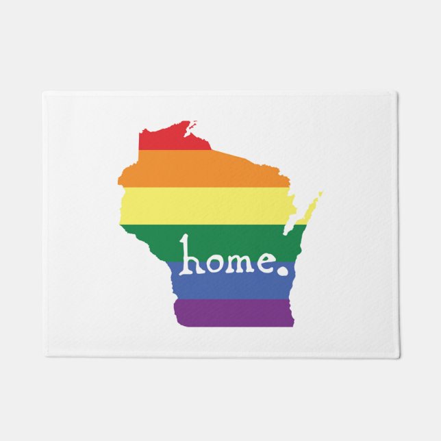 Wisconsin-Gay Pride| Karte der Zuhause Fußmatte (Vorderseite)