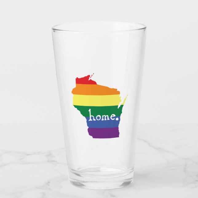 Wisconsin-Gay Pride| Karte der Zuhause Glas (Vorderseite)