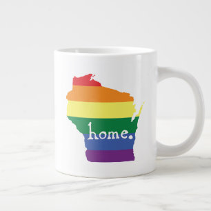 Wisconsin-Gay Pride Karte der Zuhause Jumbo-Tasse