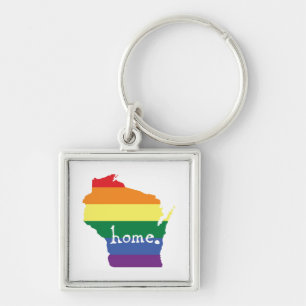 Wisconsin-Gay Pride Karte der Zuhause Schlüsselanhänger