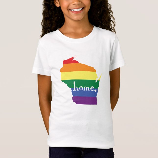Wisconsin-Gay Pride| Karte der Zuhause T-Shirt (Vorderseite)