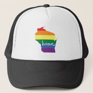 Wisconsin-Gay Pride  Karte der Zuhause Truckerkappe