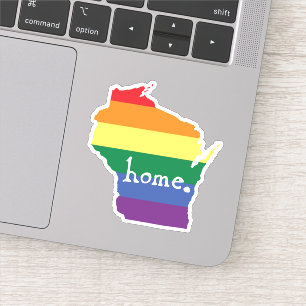 Wisconsin Gay Pride   Karte des Zuhause Aufkleber