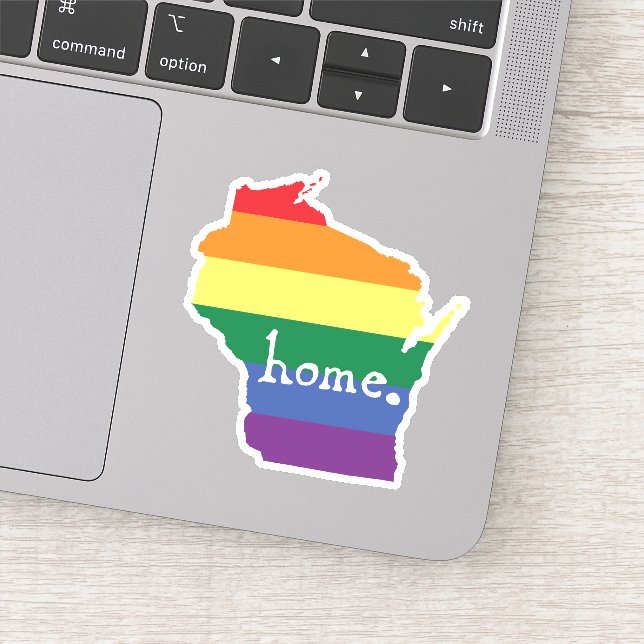 Wisconsin Gay Pride | Karte des Zuhause Aufkleber (Detail)