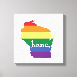 Wisconsin Gay Pride Karte des Zuhause Leinwanddruck