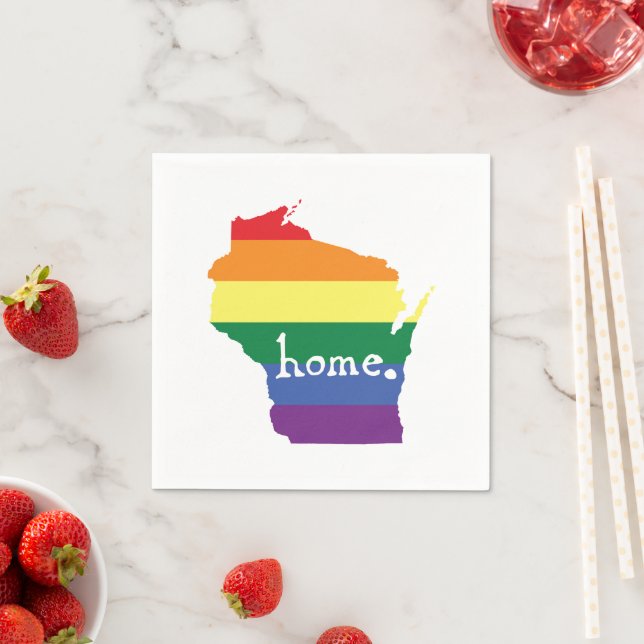 Wisconsin Gay Pride | Karte des Zuhause Serviette (Beispiel)