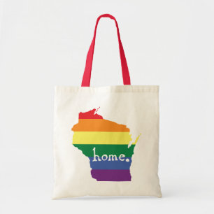 Wisconsin Gay Pride   Karte des Zuhause Tragetasche