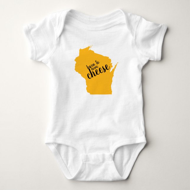 Wisconsin geboren zum Liebe-Käse Baby Strampler (Vorderseite)