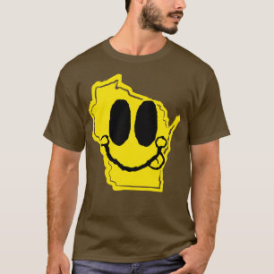 Wisconsin Happy Face mit Zunge heraus T-Shirt