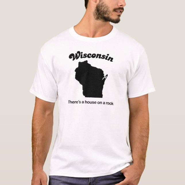 Wisconsin - Haus auf einem Felsen T-Shirt (Vorderseite)