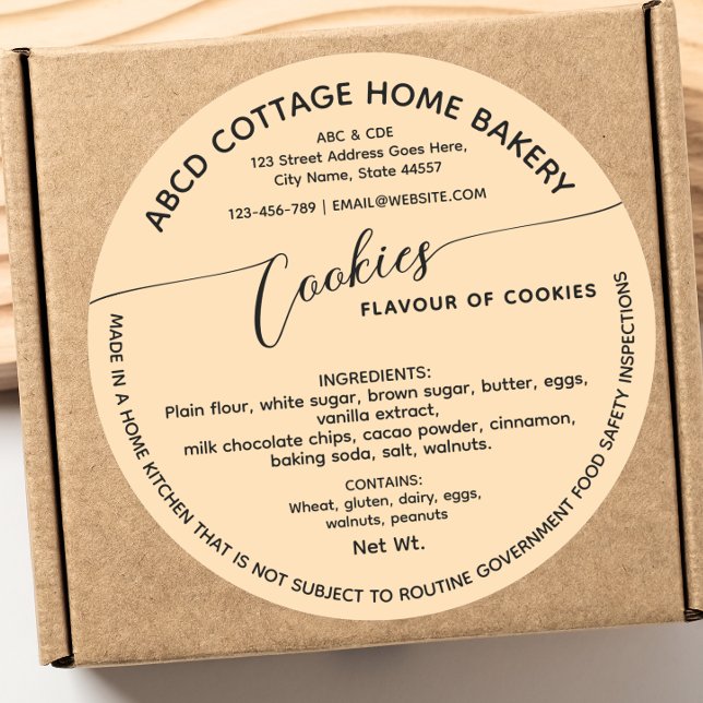 Wisconsin Hütte Label für moderne Script Cookies Runder Aufkleber (Von Creator hochgeladen)