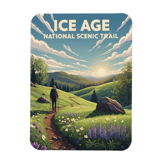 Wisconsin Ice Age National Landschaftlich Trail Magnet (Vertikal)