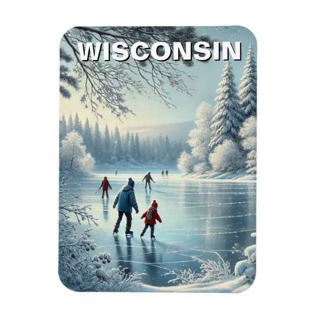 Wisconsin Ice Skaten Magnet (Vertikal)