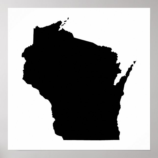 Wisconsin in Schwarz Poster (Vorne)