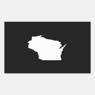 Wisconsin in Weiß Rechteckiger Aufkleber