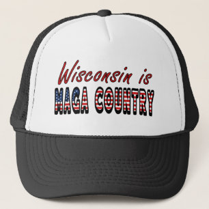 Wisconsin ist MAGA Country Pro Trump USA Flag 2024 Truckerkappe