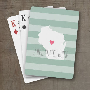 Wisconsin-Karte Heimatstaat Liebe mit individuelle Spielkarten