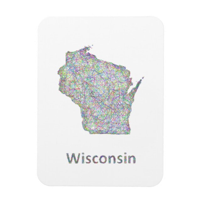 Wisconsin-Karte Magnet (Vertikal)