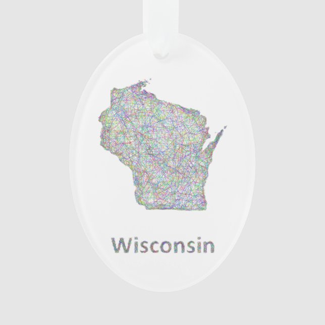 Wisconsin-Karte Ornament (Vorderseite)