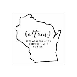 Wisconsin-Karte Rücksendeadresse Gummistempel