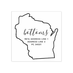 Wisconsin-Karte Rücksendeadresse Gummistempel