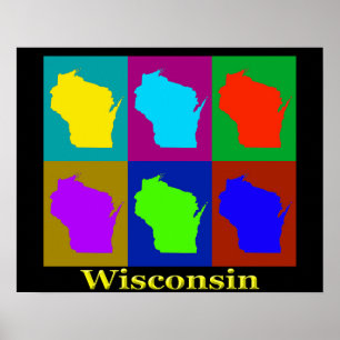 Wisconsin-Karten-Silhouette Poster