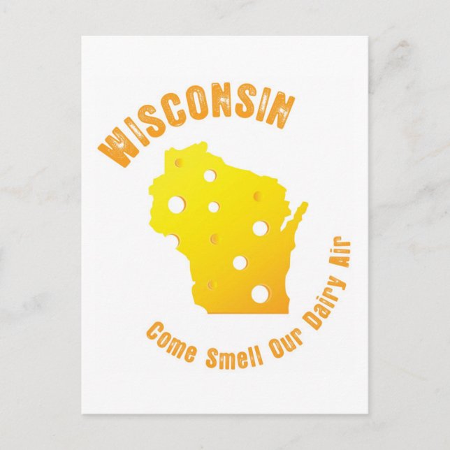 Wisconsin kommt riechen unsere Milchluft Postkarte (Vorderseite)