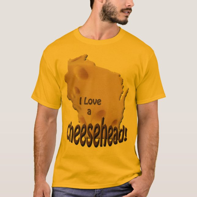 Wisconsin Liebe a Cheesehead Mens Gold T - Shirt (Vorderseite)