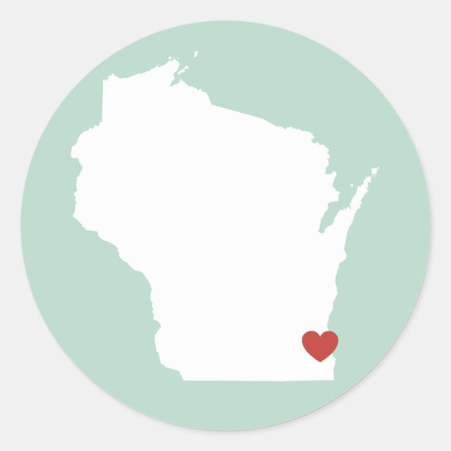 Wisconsin-Liebe - individuell anpassbarer Aufklebe Runder Aufkleber (Vorderseite)