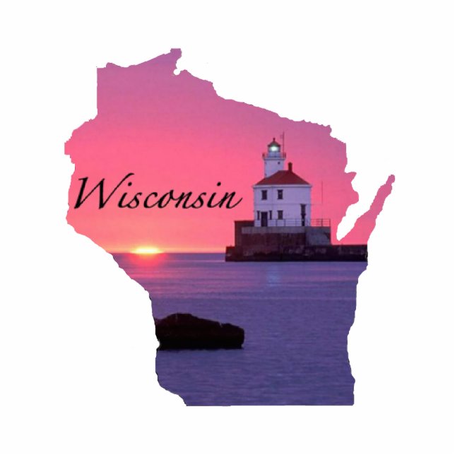 WISCONSIN LIGHTHOUSE FREISTEHENDE FOTOSKULPTUR  (Vorne)