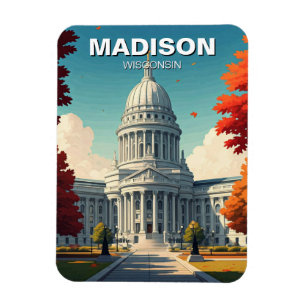 Wisconsin Madison Staat Hauptstadt Magnet