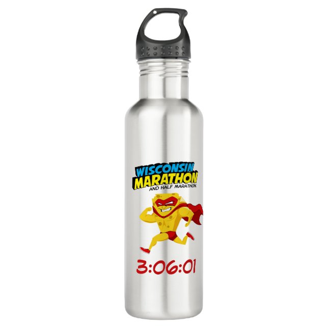 Wisconsin-Marathon Posten-Marathon Edelstahlflasche (Vorderseite)
