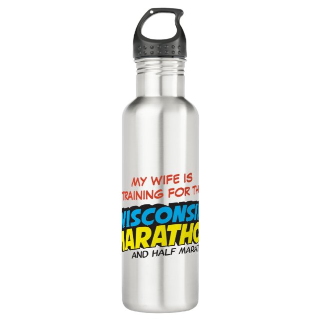 Wisconsin-Marathon-Training Edelstahlflasche (Vorderseite)