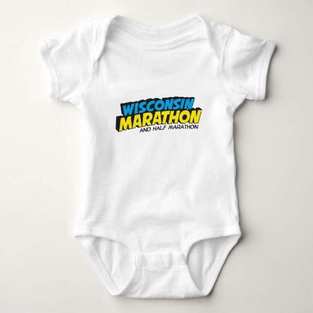 Wisconsin-Marathonlauf-Tag Baby Strampler (Vorderseite)