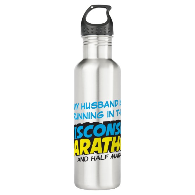 Wisconsin-Marathonlauf-Tag Trinkflasche (Vorderseite)