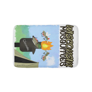 Wisconsin Moskitos Cartoon - Camping von Tiki Badematte