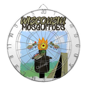 Wisconsin Moskitos Cartoon - Camping von Tiki Dartscheibe