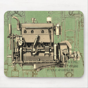Wisconsin Motor Milwaukee Wisconsin Gas Motor B-3 Mousepad