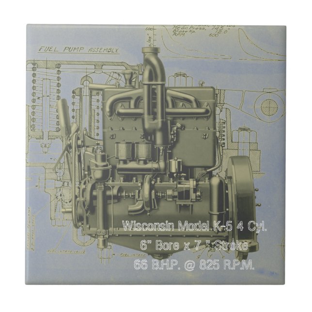 Wisconsin Motor Milwaukee Wisconsin Motor Early K Fliese (Vorderseite)