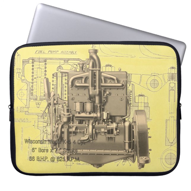 Wisconsin Motor Milwaukee Wisconsin Motor Early K Laptopschutzhülle (Vorderseite)