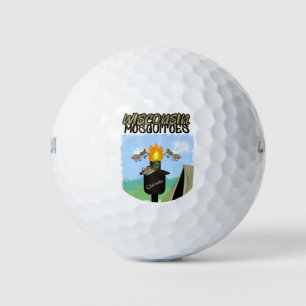 Wisconsin-Mücken-Cartoon - Camping mit Tiki Golfball
