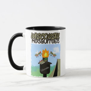 Wisconsin-Mücken Cartoon - Camping von Tiki "W Tasse