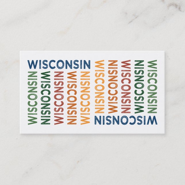 Wisconsin Niedlich farbig Visitenkarte (Vorderseite)