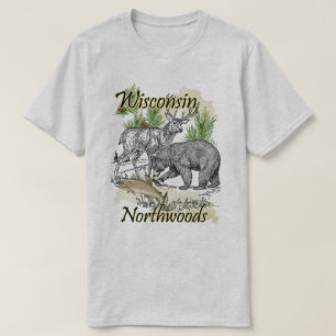 Wisconsin Northwood Sportsman Jagd Fischerei T-Shirt