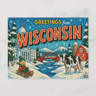 WISCONSIN Postkarte