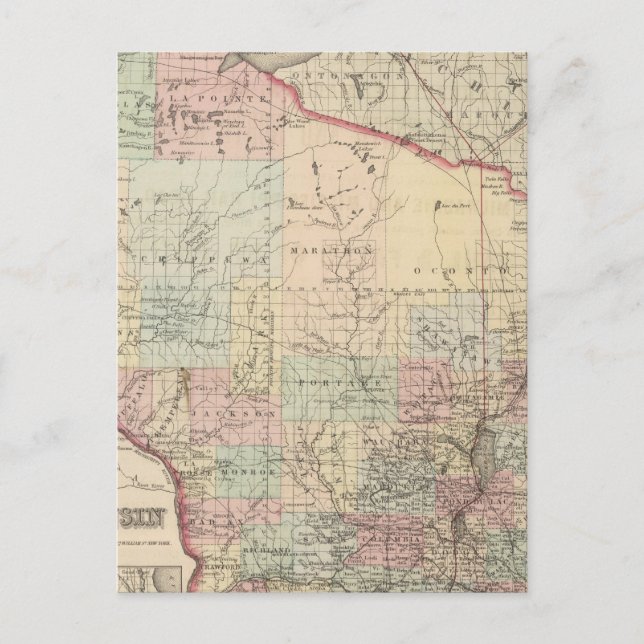 Wisconsin Postkarte (Vorderseite)