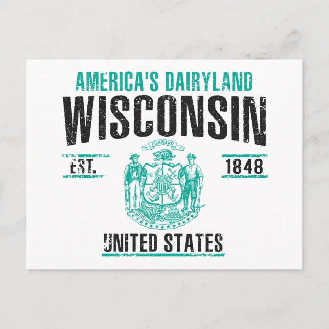 Wisconsin Postkarte (Vorderseite)