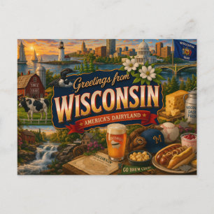 Wisconsin-Postkarte Postkarte