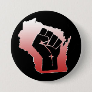 Wisconsin-Protest - geballte Faust Button