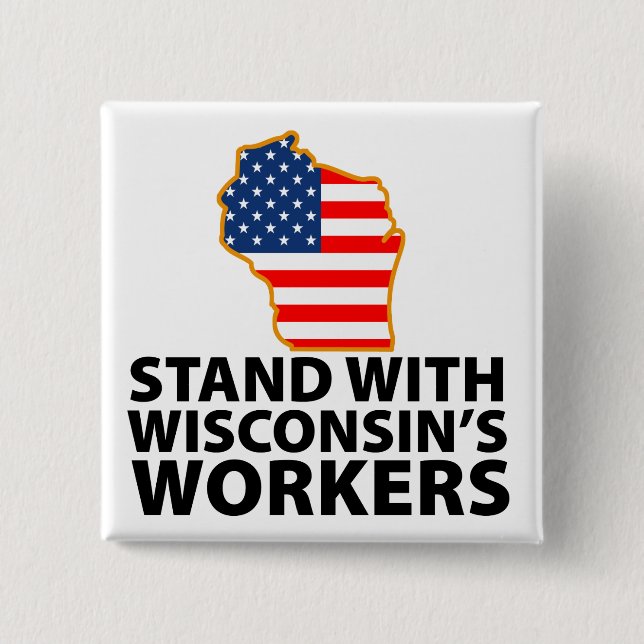 Wisconsin-Proteste Button (Vorderseite)